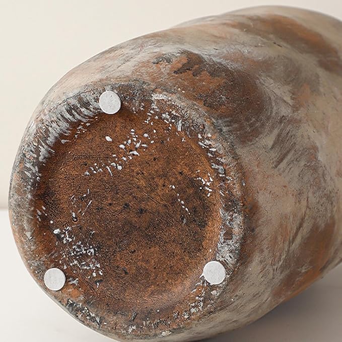 Large Ceramic Vase, Rustic Farmhouse Vase for Home Decor, Tall Decorative Flower Vase for Pampas Grass, Flowers, Living Room, Kitchen, Office Decor Table Centerpiece, 12.8 Inch Tall