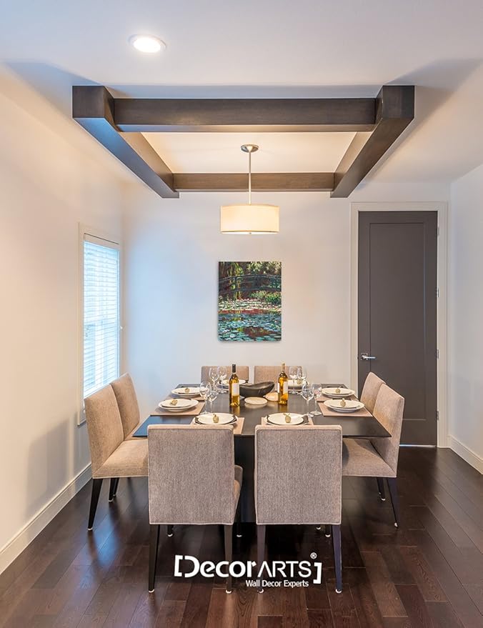 DECORARTS - Water Lily Pond 1900, Claude Monet Art Reproduction. Giclee Canvas Prints Wall Art for Home Decor 20x16