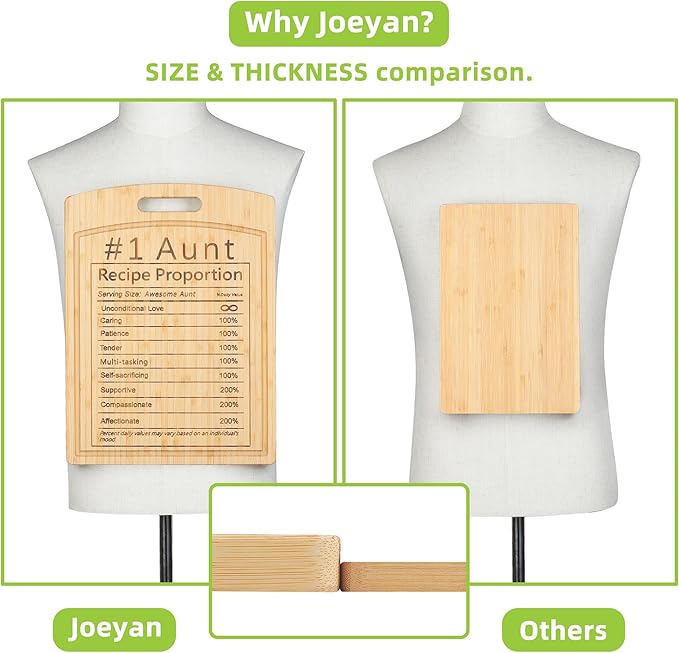 Joeyan Anut Birthday Recipe Cutting Board Gift from Niece Nephew, Personalized Engraved Kitchen Present Christmas, Large Size, Heavy Duty, 16x12x0.8"