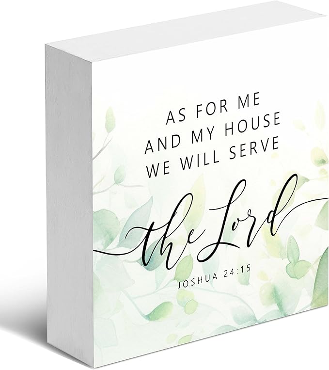 Christian Gifts, As For Me And My House We Will Serve The Lord Wooden Box Sign, Christian Home Décor Gifts for Family, Friends, etc., Thanksgiving, Christmas Gifts, Christian Decorations.(053)