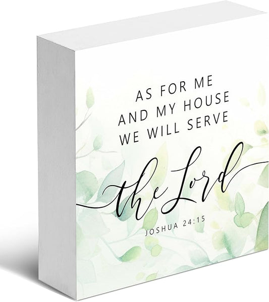 Christian Gifts, As For Me And My House We Will Serve The Lord Wooden Box Sign, Christian Home Décor Gifts for Family, Friends, etc., Thanksgiving, Christmas Gifts, Christian Decorations.(053)