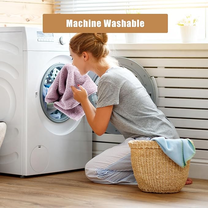 SEMAXE 12 Pack Hand Towels for Bathroom, 100% Cotton Towels with Hanging Loops, Soft and Highly Absorbent, Hand Towel Set for Gym, Shower, Hotel, Spa and Kitchen, Purple