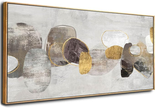 SDYA Gray Abstract Wall Art Decor 30x60 Inch Large Gold Wall Art Modern Artwork for Living Room Bedroom Office Wall Accents