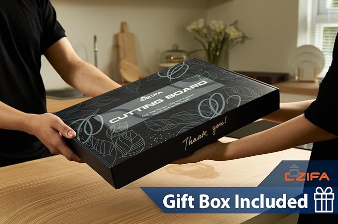 American Black Walnut Wood Cutting Board 20"x15"x2"(Large and Thick) for Kitchen with Juice Groove, Inner Handles, End Grain Butcher Block Finished with Linseed Oil, Beeswax, Lemon Oil, Giftbox