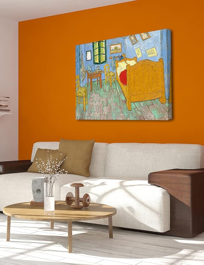 DECORARTS - Bedroom in Arles (Third version), Vincent Van Gogh Art Reproduction. Giclee Print on Canvas. Wall Art for Home. 40x32