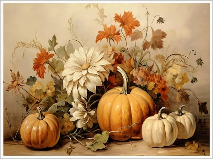 Fall Wall Decor Thanksgiving Rustic Fall Art Vintage Autumn Wall Print Halloween Autumn Decor Rustic room aesthetic decoration 20x30"Unframed