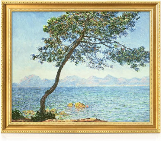 DECORARTS - Claude Monet The Esterel Mountains 1888 Giclee Print with Gold Solid Wood Frame, Impressionist Large Framed Wall Art, Ready to Hang, Framed Size 34.75x28.75, Made in USA