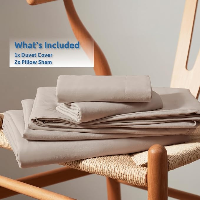 Nestl Linen Duvet Cover King Size - Soft Double Brushed King Duvet Cover Set, 3 Piece, with Button Closure, 1 Duvet Cover 104x90 inches and 2 Pillow Shams