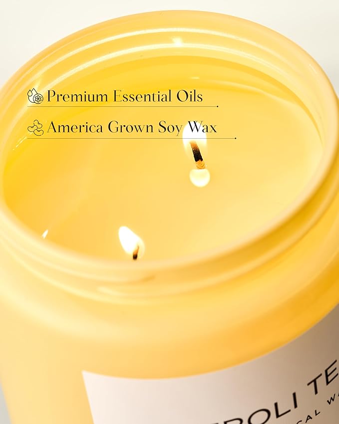 M&SENSE Neroli Tea Scented Candle, 19.4oz 110 Hours Long Lasting Burn 2 Wick Non Toxic Natural Soy Wax Candle for Women, Slow Burning Home Fragrance Gifts for Stress Relief & Relaxing