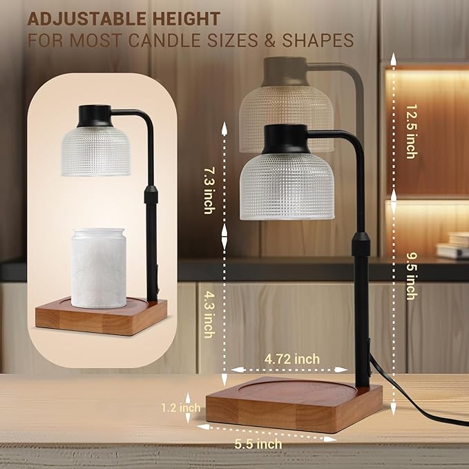 KLL Candle Warmer Lamp with Timer: Dorm Room Office Apartment Vintage Home Decor - House Warming Gifts New Home - Birthday Gifts for Women Mom - Wax Melt Warmer for Jar Candles