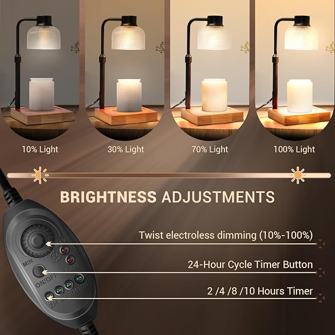 KLL Candle Warmer Lamp with Timer: Dorm Room Office Apartment Vintage Home Decor - House Warming Gifts New Home - Birthday Gifts for Women Mom - Wax Melt Warmer for Jar Candles