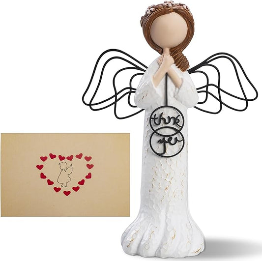 Thank You Angel Gifts for Women, Teachers, Coworkers - Perfect for Employee Appreciation, Thanksgiving, and Gratitude - Hand-Painted Sculpted Figure for Friends and Colleagues