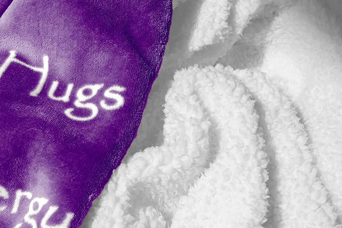 WOLF CREEK BLANKET - Compassion Blanket (Brand)- Strength Courage Super Soft Warm Hugs, Get Well Gift Blanket Plush Healing Thoughts Positive Energy Love & Hope (Purple, 50 x 65 Sherpa)