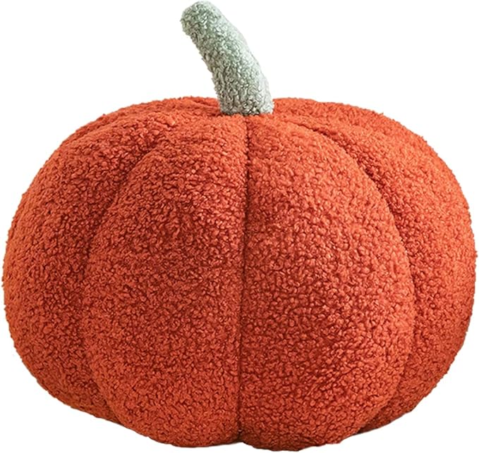 3D simulated pumpkin pillow plush pillow sofa cushion (11inch, Red)
