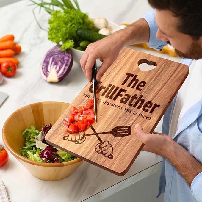 Gifts for Dad from Daughter Son Wooden Cheese Charcuterie Boards Unique Fathers Day Birthday Gifts Cool Christmas Kitchen Decor Presents for Dad Thanksgiving Xmas Gift for Father Cutting Board