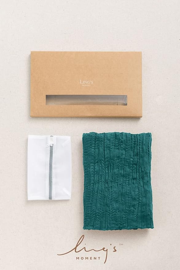 Ling's Moment 14Ft Gauze Teal Blue Table Runner Cheesecloth Tablecloth for Wedding Party Bridal Shower Boho Table Decor, Semi-Sheer