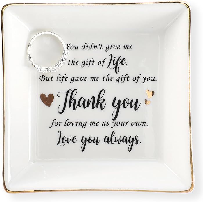 HOME SMILE Ceramic Ring Dish Jewelry Tray for Mom Sister Friends