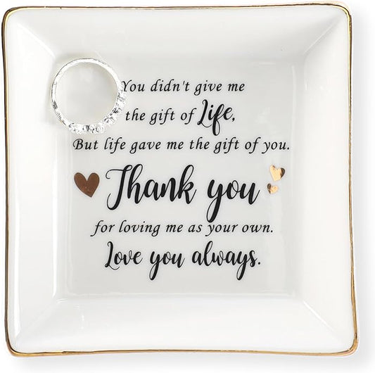 HOME SMILE Ceramic Ring Dish Jewelry Tray for Mom Sister Friends