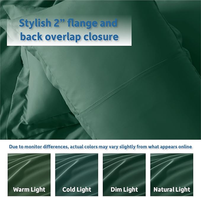 Nestl Dark Green Duvet Cover King Size - Soft Double Brushed King Duvet Cover Set, 3 Piece, with Button Closure, 1 Duvet Cover 104x90 inches and 2 Pillow Shams