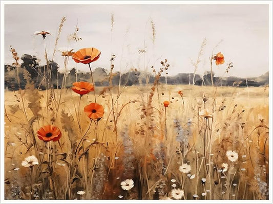 Fall Wildflowers Wall Art Autumn Flowers Wall Decor Wildflower Canvas Print posters Autumn Aesthetic Decor 12x16"Unframed