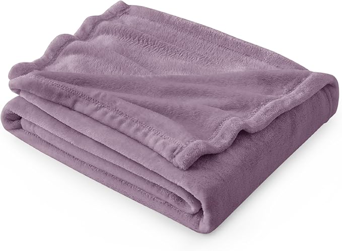Bedsure GentleSoft Fleece Blankets Twin Size Fog Purple - 300GSM Lightweight Plush Fuzzy Cozy Soft Blanket for Bed, Sofa, Couch, Travel, Camping, 60x80 inches