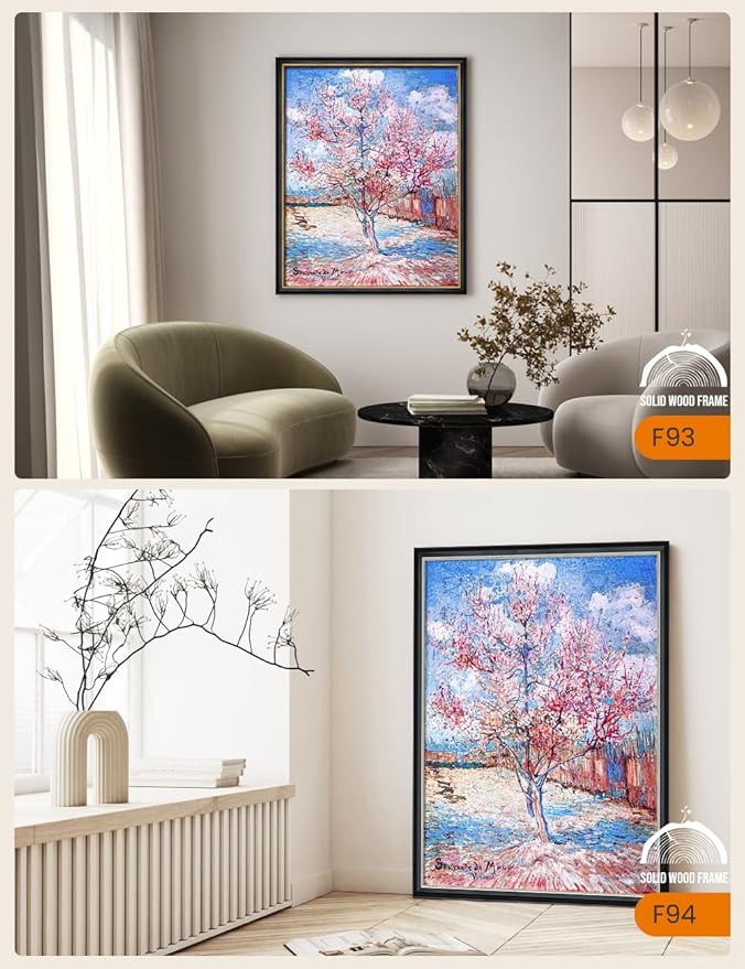 DECORARTS - Reminiscence of Mauve by Vincent Van Gogh, Large Giclee Canvas Print with Solid Wood Frame, Oversized Wall Art Decor