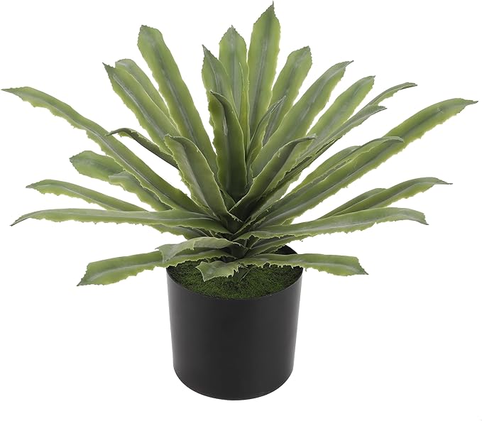 Briful Artificial Potted Plant 13 Inch Fake Plants with Pot Faux Agave Plants for Home Office Floor Table Bathroom Kitchen Decor Indoor Outdoor (Green)