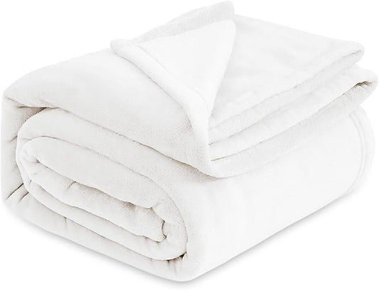 Bedsure GentleSoft Fleece Bed Blankets Full Size White - Soft Lightweight Plush Fuzzy Cozy Luxury Blanket Microfiber, 84x90 inches
