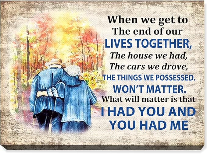 OTINGQD I Had You and You Had Me Lovers Canvas Wall Art, Romantic Canvas Painting Prints Wall Art for Newlyweds Couple Lovers Home Bedroom Living Room Wall Decor,Wedding Gift for Newlyweds