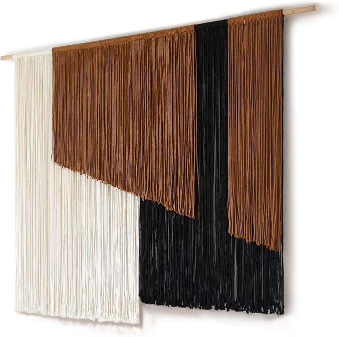 Jakalin Macrame Wall Hanging Dip Dyed Fiber Macrame Wall Decor Boho Cord Living Room Wall Art 57" Wx43 L