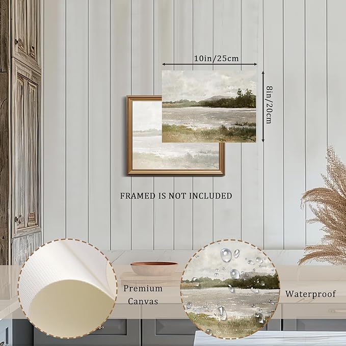 RETRART Vintage Wall Art, Wildflower Field Landscape Oil Painting - The Vast Grassland Wall Art Room Eclectic Decor - 8" x 10" Unframed Canvas Prints for Bedroom Living Room Bathroom Wall Decor