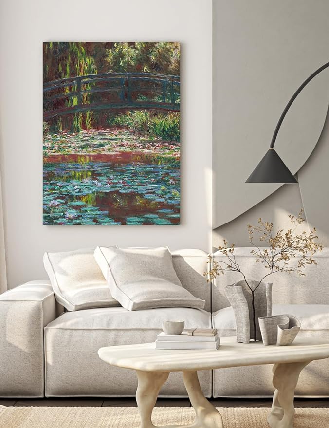 DECORARTS - Water Lily Pond (1900) by Claude Monet, Museum-Quality Giclee Canvas Print, Wall Art Reproduction, 30" W x 40" H, Made in USA