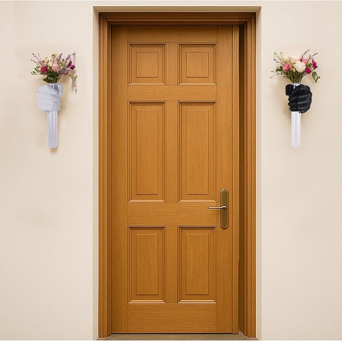 2 Pieces Wall Sculptures, Hands Vase Home Decor, Wall Mount Art Sculpture, Unique Wall Art Statue, Funky Flower Vase Decorations, Modern Eclectic Hanging Decor,Hands Statue (Black&White)