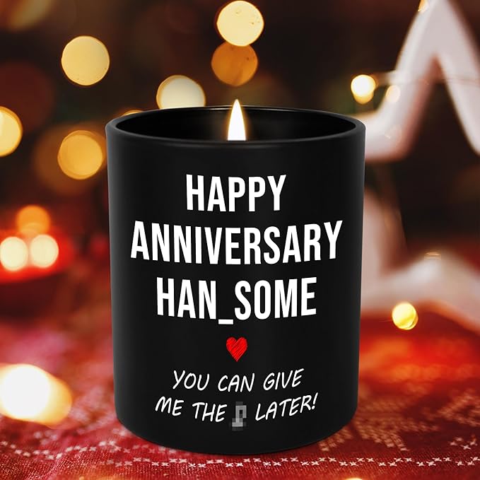 Funny Gifts for Him - Long Lasting Vanilla Lavender Scented Candle 10oz - 1 Year 10 Year 30th 50th Anniversary Wedding Gifts for Men Husband Him Boyfriend from Her Girlfriend Wife