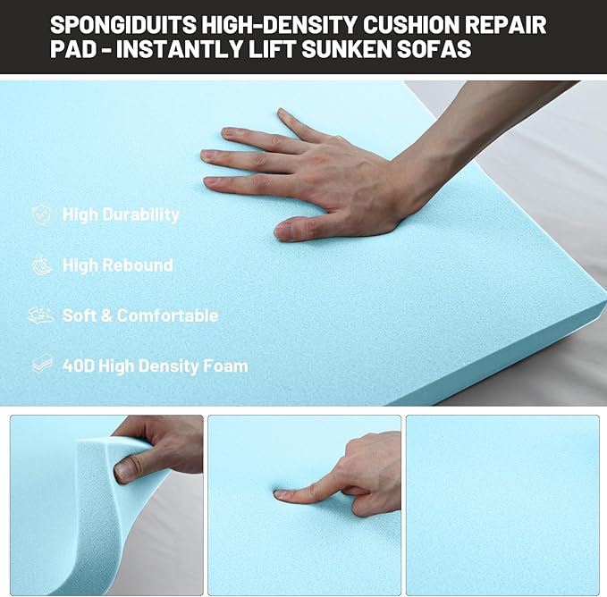 Couch Cushion Support for Sagging Seat - 20" x 20" High-Density Curved Foam Sofa Cushion Support Board,Couch Supporter for Under The Cushions,Blue Set of 1