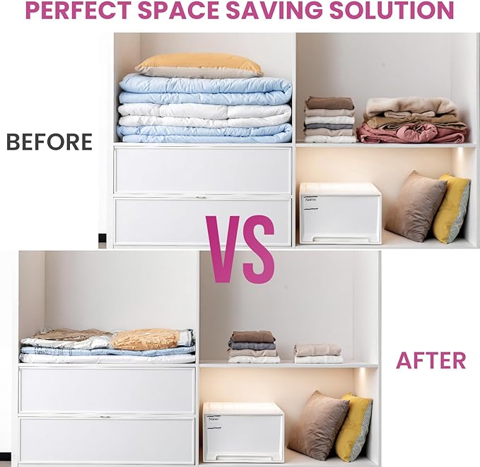 TAILI 8 Pack Vacuum Storage Bags for Comforter and Blankets, XXL Jumbo Vacuum Seal Bags for Bedding (47x39 Inch), Huge Space for Toy, Bedding, Pillows, Save More Closet Space