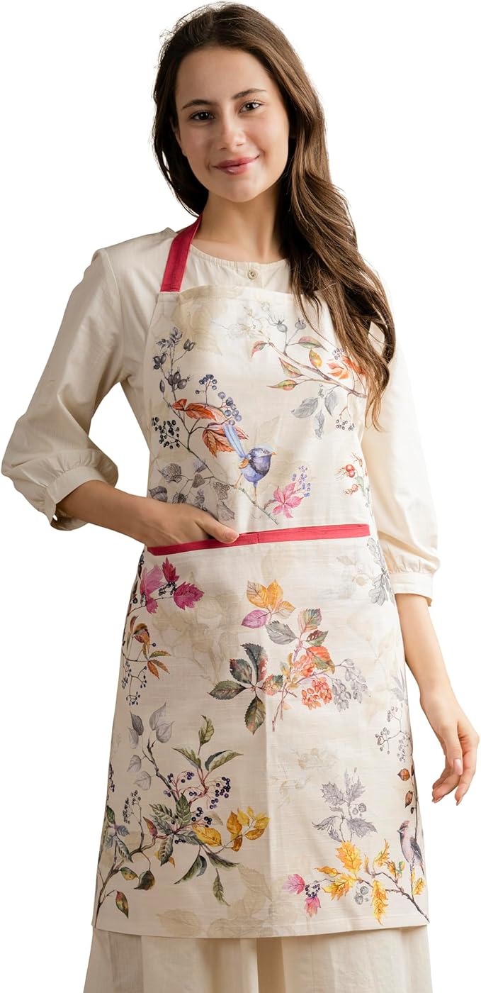 Maison d' Hermine 100% Cotton Apron for women with Pocket Kitchen Chef Apron for Men Cooking Gardening Server Waitress