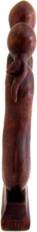 OMA Wooden Hand Crafted Romantic Love Statue Eternal Love Kiss Figurine Home Decor Gift