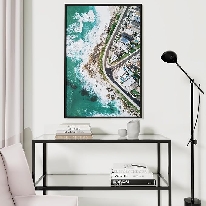 Vittanly 27x40 Picture Frame with Plexiglass - Large Black Poster Frame for Wall Display - Includes 24x36 Mat, Made of Durable PVC Design - 1 Pack