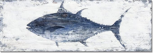 NdcSkyArt Vintage Bluefin Tuna Wall Art: Nautical Coastal Decor for Home & Office