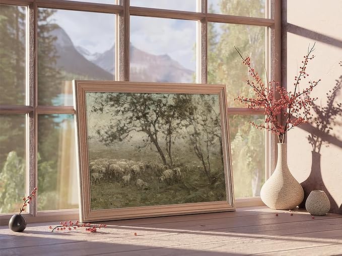 uniro Neutral Vintage Wall Art, Farmhouse Wall Decor Tree Sketch Wall Painting Canvas Prints Country Botanical Oil Painting, Neutral Botanical Wall Decor, Vintage Art Pictures for Bedroom Bathroom Kitchen Decor( 8" x 10"-UNFRAMED)