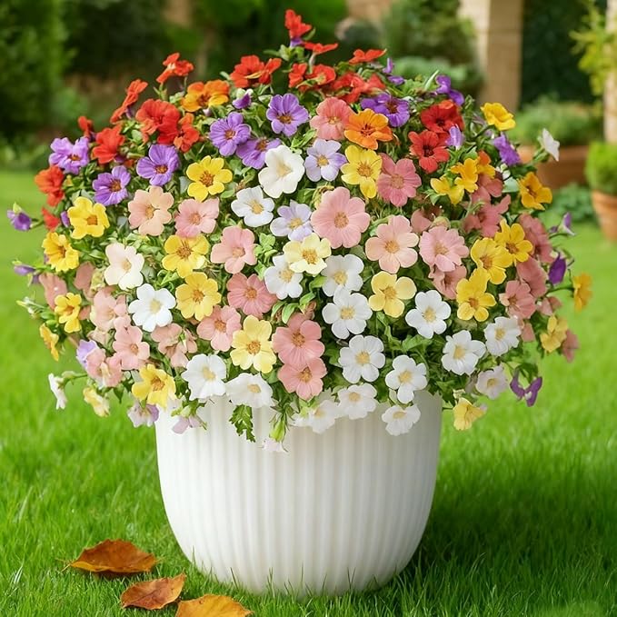 Artificial Flowers UV Resistant Outdoor,12 Bundles Faux Plants for Fall Halloween Thanksgiving Christmas Patio Porch Decor, No Fade Fake Window Box Greenery for Home Wedding Walkway Decoration