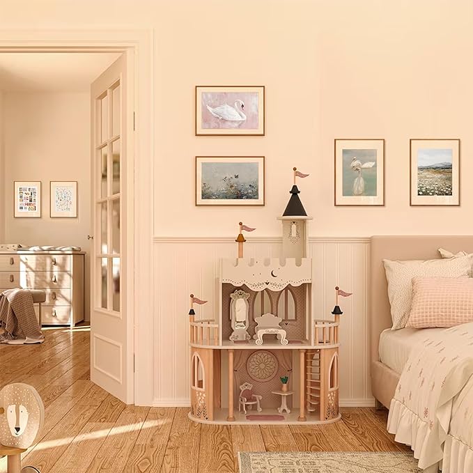 uniro Vintage Swan Wall Art Prints, ClassicalWhite Swan Canvas Oil Painting Poster for Nursery Room Decor, Pastel Watercolor Farmhouse Wall Decor Vintage Animal Art Pictures for Bedroom Gallery Office Bathroom, Nursery Wall Decor( 8" x 10"-UNFRAMED)