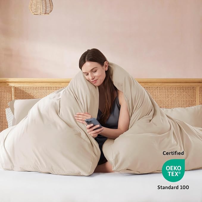 Nestl Linen Duvet Cover King Size - Soft Double Brushed King Duvet Cover Set, 3 Piece, with Button Closure, 1 Duvet Cover 104x90 inches and 2 Pillow Shams