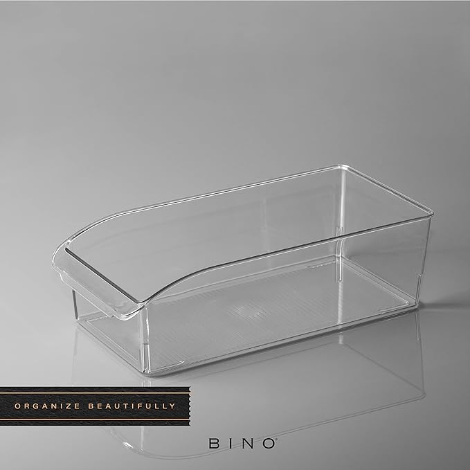 BINO | Plastic Storage Bins, Small | THE CURVE COLLECTION | Multi-Use Organizer Bins | Storage Containers Kitchen, Pantry and Home Organization | Fridge Organizers | Pantry Organization and Storage