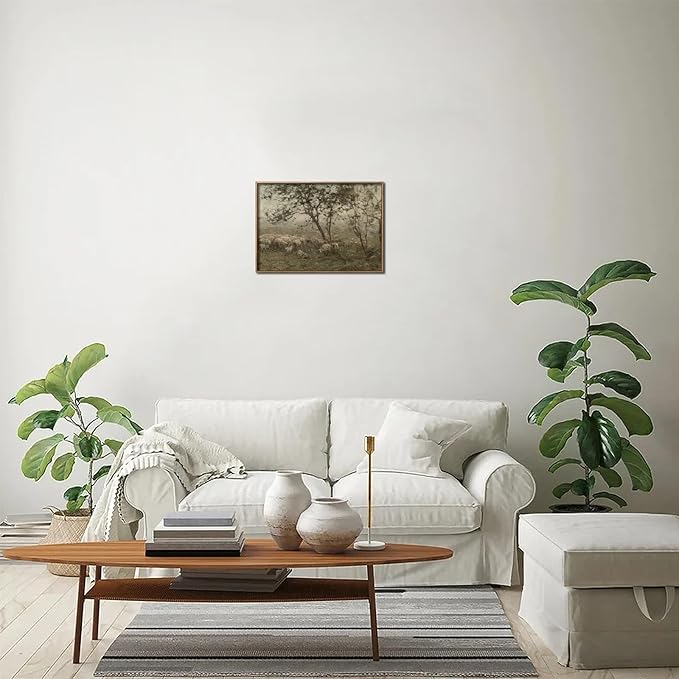 uniro Neutral Vintage Wall Art, Farmhouse Wall Decor Tree Sketch Wall Painting Canvas Prints Country Botanical Oil Painting, Neutral Botanical Wall Decor, Vintage Art Pictures for Bedroom Bathroom Kitchen Decor( 8" x 10"-UNFRAMED)