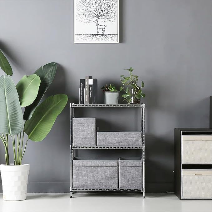 PayLessHere | 3-Tier Wire Shelf | 23"x13"x30" | Chrome | Adjustable Racks | Heavy-Duty Storage Shelves, Holds Upto 450 lbs | Rust-Resistant, No-Tool Assembly | for Home, Garage Shelving