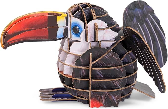 Red-Billed Toucan Bird 3D Paper Puzzle for Kids, Animal Puzzle with Sound, Best Gift for Girls, Crafts for Girls Age 8-12 Years Old…