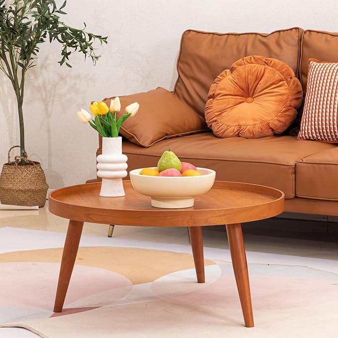 Luxurious Large Ceramic Fruit Bowl - Decorative & Entryway Bowl for Keys - Footed, Modern, White 10.4 Inch