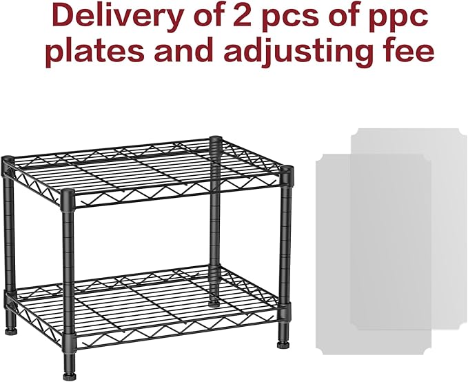 SINGAYE 2 Small Wire Shelves Kitchen Pantry Close Home Organizers and Storage Bathroom Shelf Laundry Room Organization Adjustable Book Metal Garage Shelving Unit